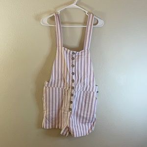 Lavender striped overalls